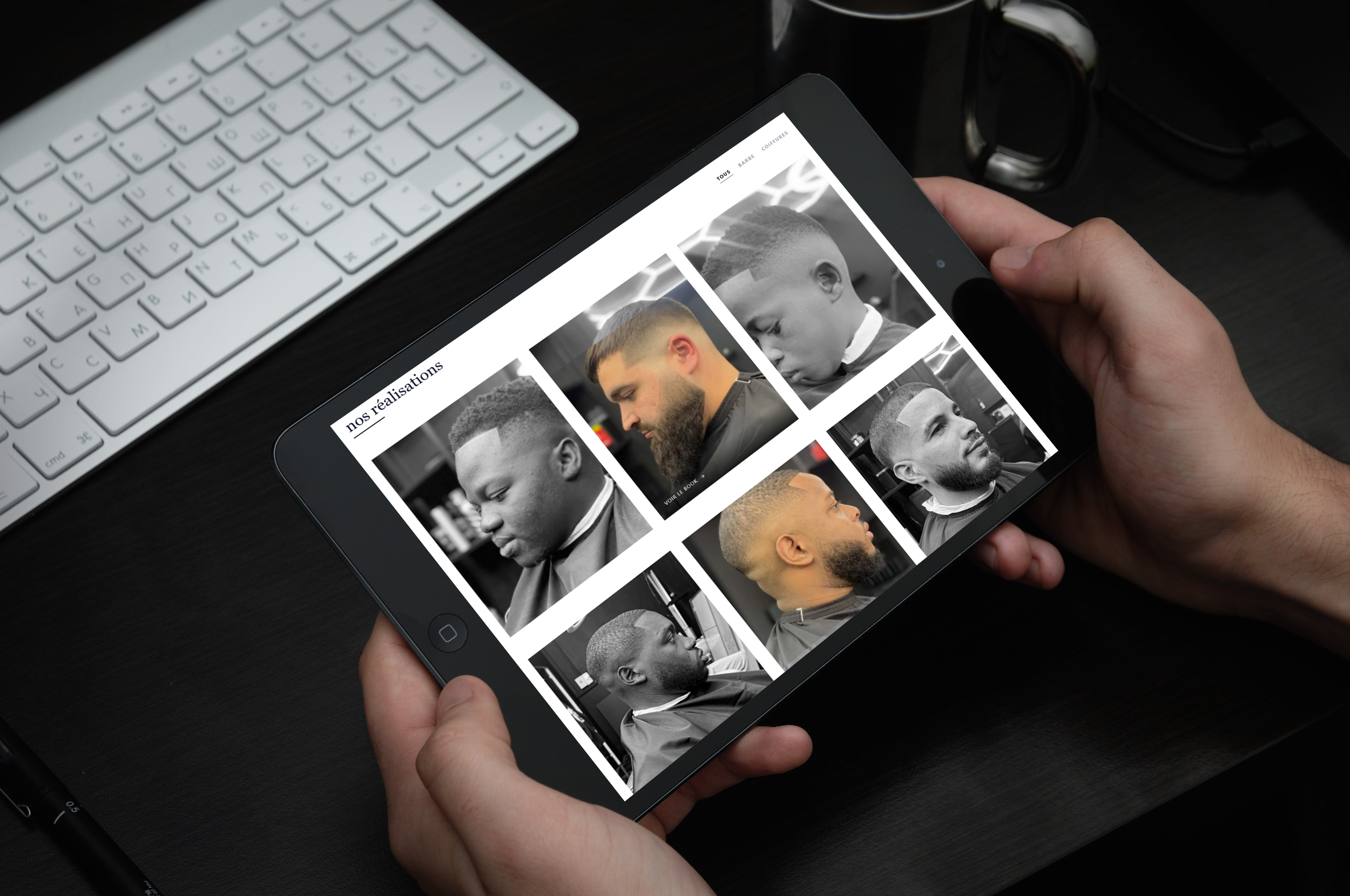 Maquette tablet Coiffeur/Barber — Fibonacci Studio