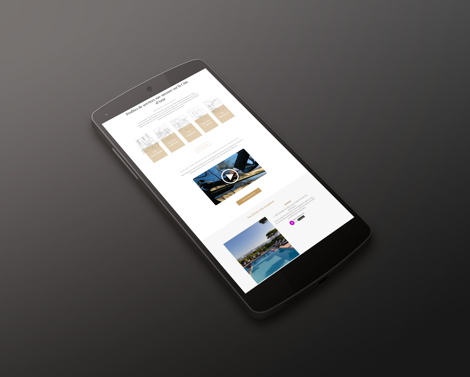 Maquette mobile Location villa — Fibonacci Studio