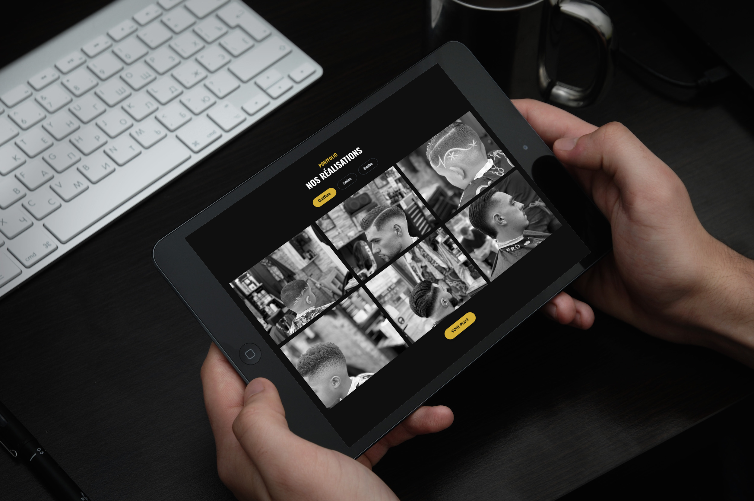 Maquette tablet Coiffeur/Barber — Fibonacci Studio