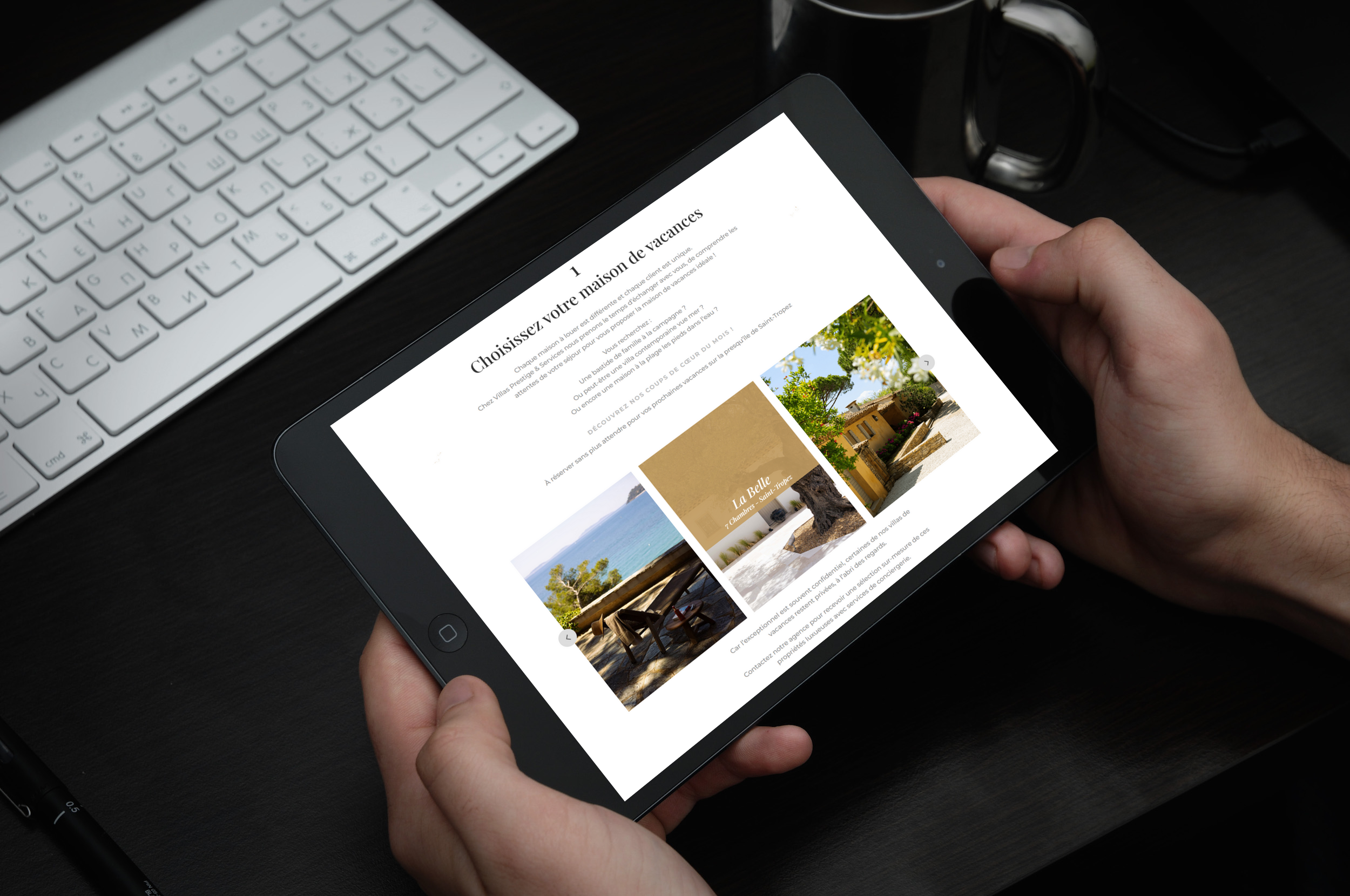 Maquette tablet Location villa — Fibonacci Studio