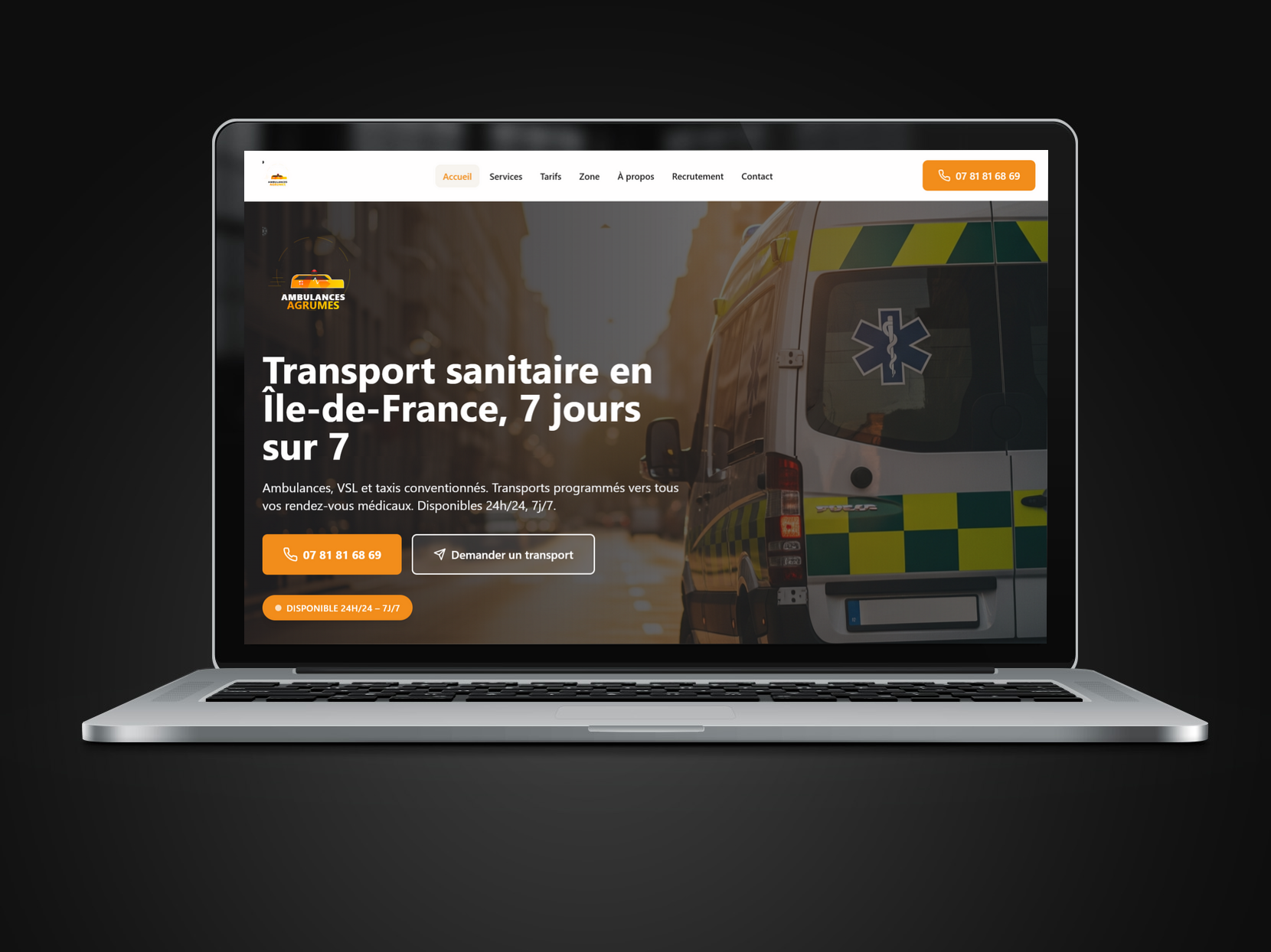 Maquette desktop Ambulance — Fibonacci Studio